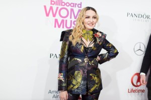 Madonna in custom Gucci.