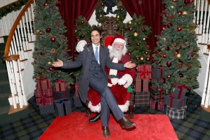 Zac Posen visits Santa during the Brooks Brothers event