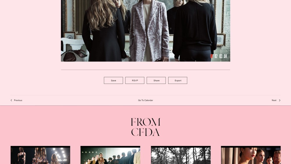 CFDA Fashion Calendar