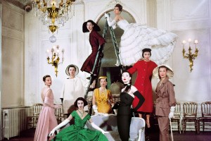 Christian Dior models in the salon of the House of Dior headquarters, 30 Avenue Montaigne, Paris, 1957, history of christian dior designer
