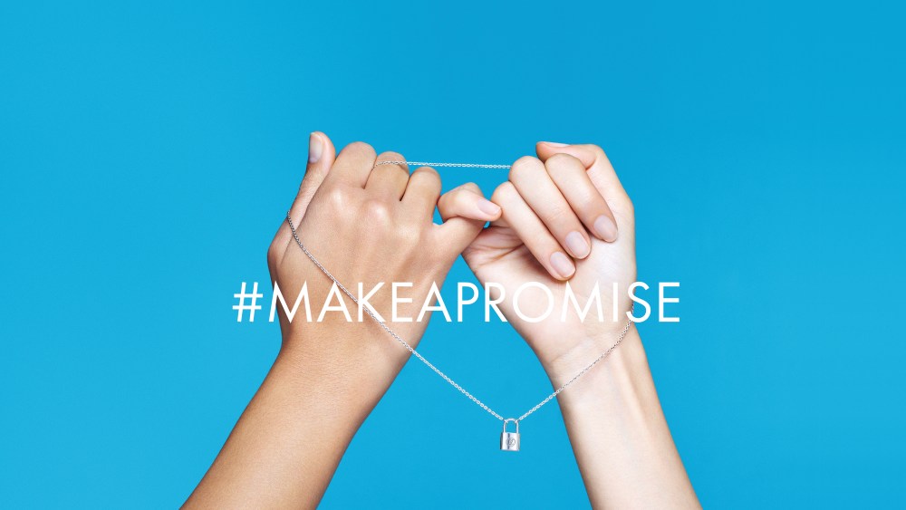 A visual for Louis Vuitton's #Makeapromise initiative in partnership with the UNICEF fund