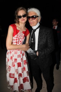 Lindsey Wixson and Karl Lagerfeld