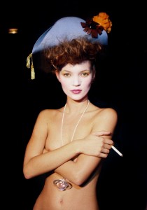 Kate Moss backstage alone in Paris in 1993.