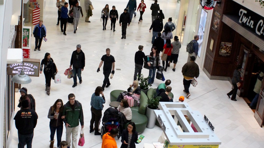 Holiday shoppers at the Mall of America.