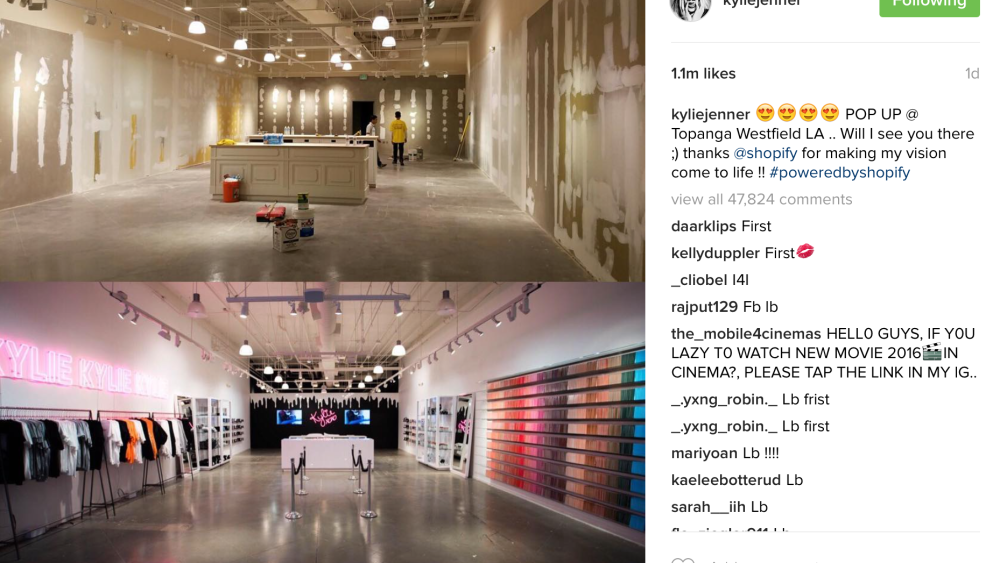 Kylie Cosmetics store opening