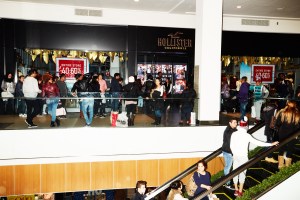 A line at Hollister.