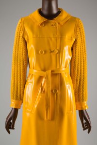 Yves Saint Laurent Rive Gauche, raincoat, 1966, gift of Ethel Scull.