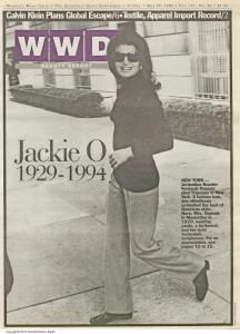 Jacquleline Kennedy on the May 20, 1994 cover of WWD