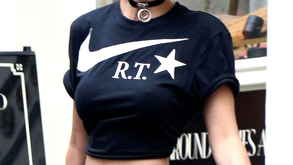 Bella Hadid wearing Riccardo Tisci for Nike.
