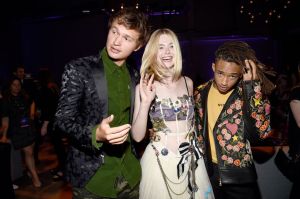 Ansel Elgort with Elle Fanning in Marc Jacobs and Jaden Smith in a Gucci jacket