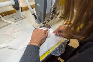 A modelist works on a prototype at Simone Pérèle