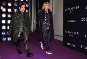 Ben Stiller and Owen Wilson in character as Derek Zoolander and Hansel.