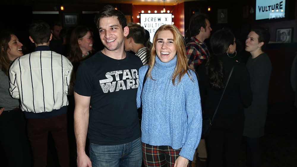 Evan Jonigkeit Zosia Mamet J. Crew. Vulture and New York Magazine "Person to Person" party