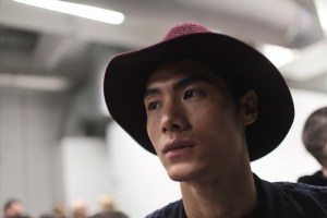 Backstage at Giorgio Armani Men's Fall 2017