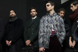 Backstage at Giorgio Armani Men's Fall 2017