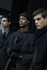 Backstage at Giorgio Armani Men's Fall 2017