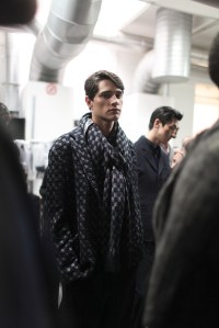 Backstage at Giorgio Armani Men's Fall 2017