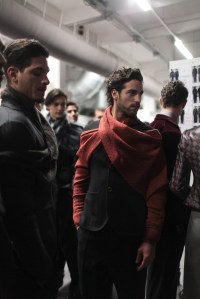 Backstage at Giorgio Armani Men's Fall 2017