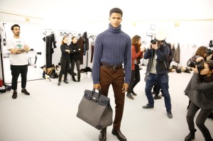 Backstage at Hermès Men's Fall 2017