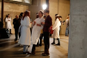 Backstage at Sacai Men's Fall 2017