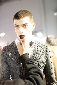 Backstage at Thom Browne Men's Fall 2017