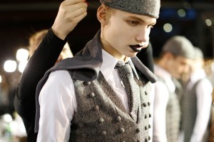 Backstage at Thom Browne Men's Fall 2017