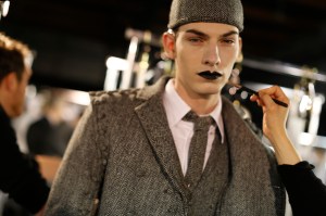 Backstage at Thom Browne Men's Fall 2017