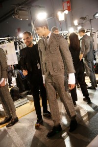 Backstage at Thom Browne Men's Fall 2017
