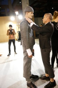 Backstage at Thom Browne Men's Fall 2017