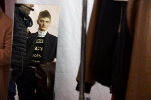 Backstage at Dries Van Noten Men's Fall 2017