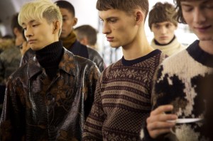 Backstage at Dries Van Noten Men's Fall 2017