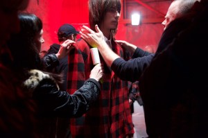 Backstage at Dries Van Noten Men's Fall 2017