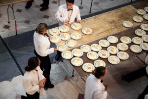 Trump Inauguration gallery Chefs prepare dessert for the guests of Trump's candlelight dinner.
