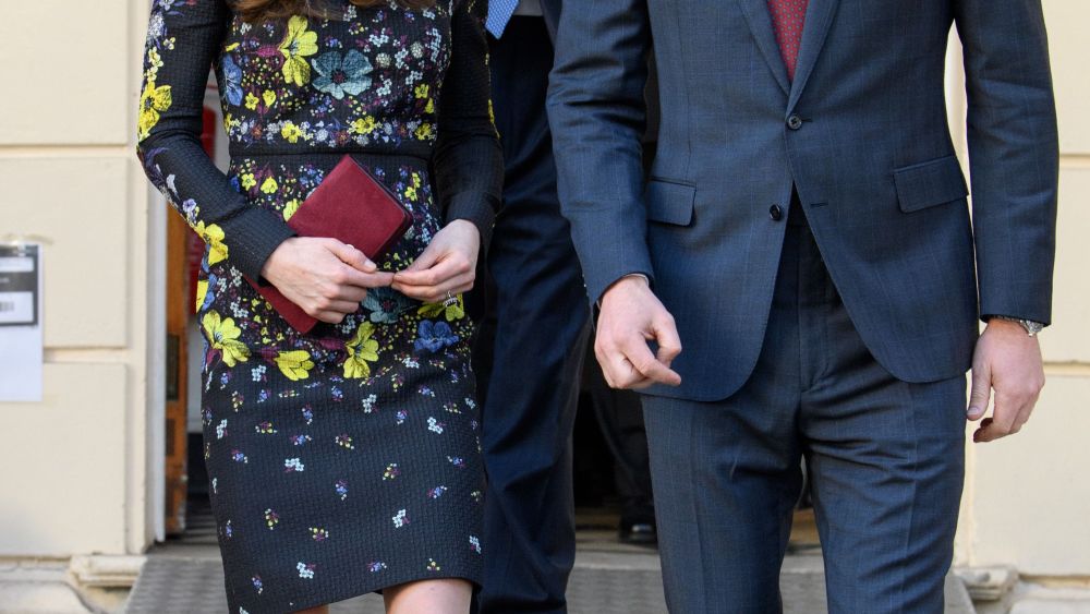 The Duchess of Cambridge (in Erdem), Prince Harry and the Duke of Cambridge