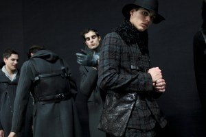Backstage at Emporio Armani Men's Fall 2017