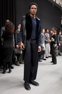 Backstage at Emporio Armani Men's Fall 2017