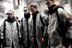 Backstage at Emporio Armani Men's Fall 2017