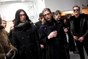 Backstage at Emporio Armani Men's Fall 2017