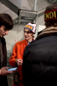 Backstage at Fendi Men's Fall 2017