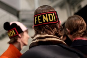 Backstage at Fendi Men's Fall 2017