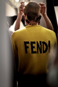 Backstage at Fendi Men's Fall 2017
