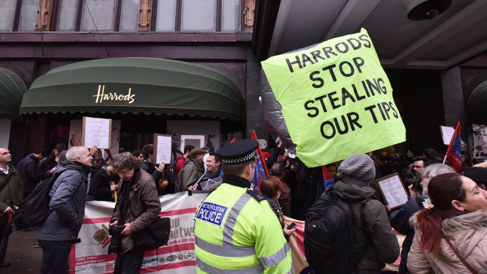 Weekend Trading at Harrods Hit by Protest