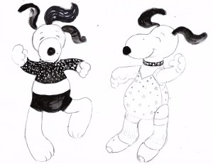Jenna Dewan Tatum Sketch Snoppy and Belle in Danskin