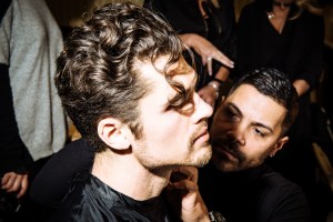 Backstage at Joseph Abboud Men's Fall 2017