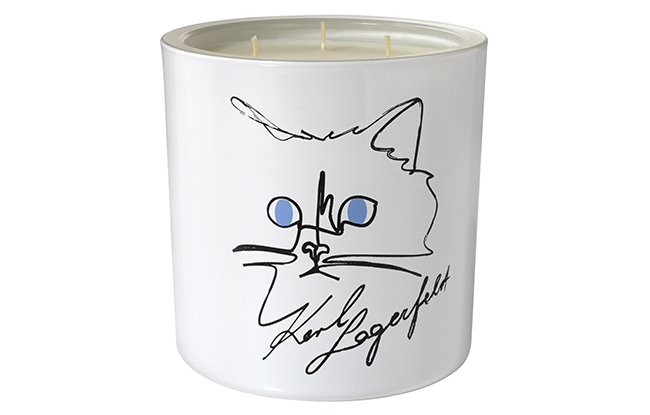 Choupette's candle featured an illustration by her designer owner.