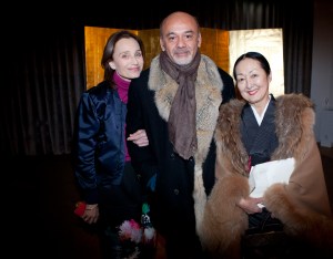 Kristin Scott-Thomas, Christian Louboutin and Setsuko Klossowska de Rola