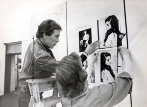 Lord Snowdon hanging his photography.