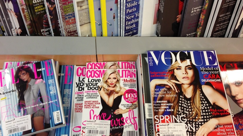Magazines on the newsstand