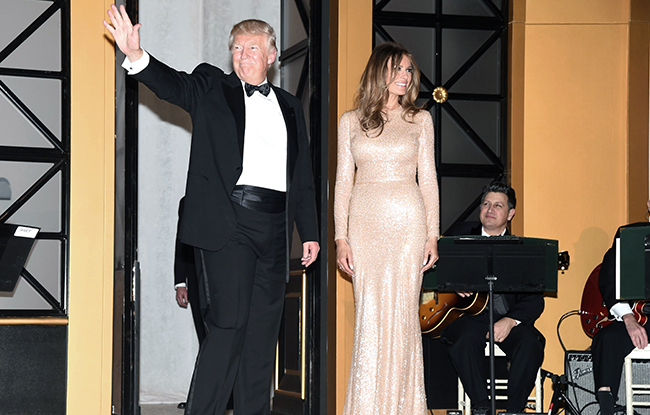 Donald Trump and Melania Trump in Reem Acra