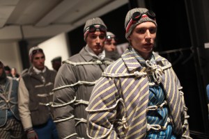 Backstage at Moncler Gamme Bleu Men's Fall 2017